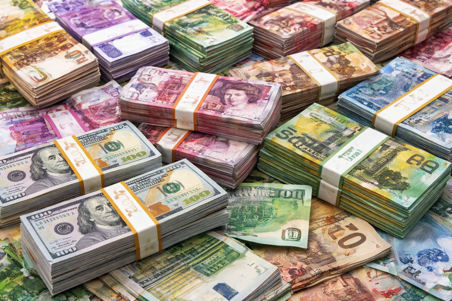 Banknotes : USD, EURO, POUNDS, AUD, CANADIAN DOLLARS,